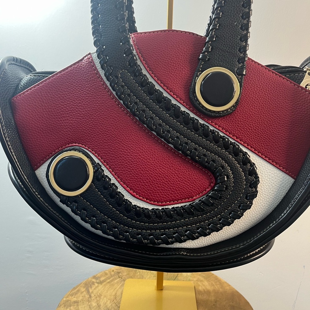 Stylish Red and Black Handbag